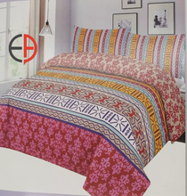 Load image into Gallery viewer, Multicolor Cotton King Size Double Bedsheet With 2 Pillow Covers Best Quality