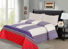 Load image into Gallery viewer, Multicolor Cotton King Size Double Bedsheet With 2 Pillow Covers Best Quality