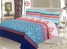 Load image into Gallery viewer, Multicolor Cotton King Size Double Bedsheet With 2 Pillow Covers Best Quality
